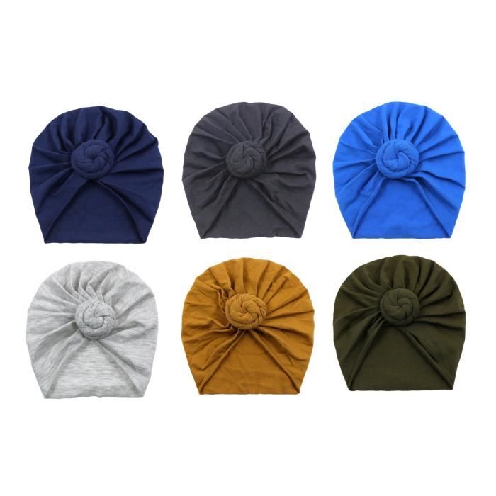 CLOUDKIDS Turban Bonnet Bébé Fille Enfant Naissance 6 Pcs Chapeaux Bandeau Nœuds Papillons Mignon Elastique Enfant Serre Tête