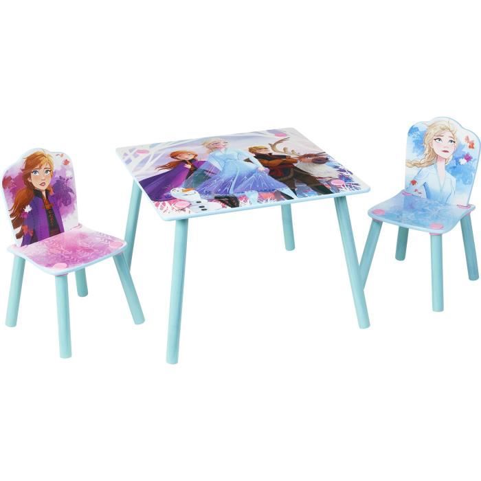 Disney La Reine des Neiges 2 - Ensemble d'une table et 2 chaises pour enfants