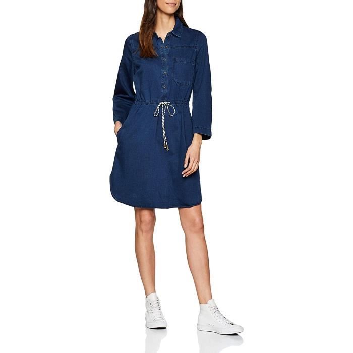 edc by Esprit 029CC1E002 Robe, Bleu (Blue Dark Wash 901), XS Femme - 029CC1E002-901
