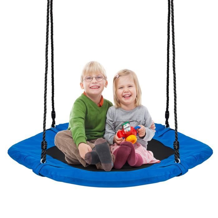 GIANTEX Balançoire Nid d'Oiseau Réglable en Hauteur,avec Multiples Cordes,Charge Max 150KG,Utilisation Intérieure et Extérieure