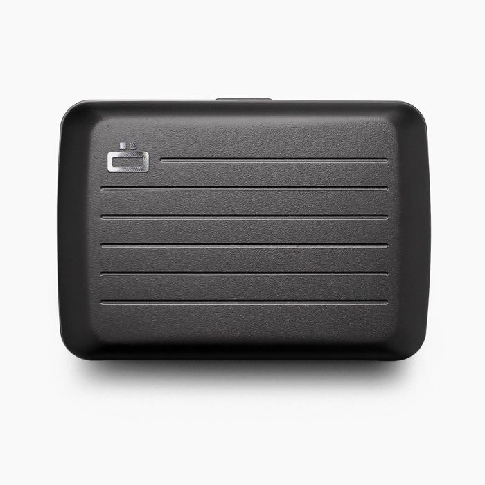 ÖGON DESIGN - SMART CASE V2 | Opium Black - Portefeuille Noir en Aluminium Mat