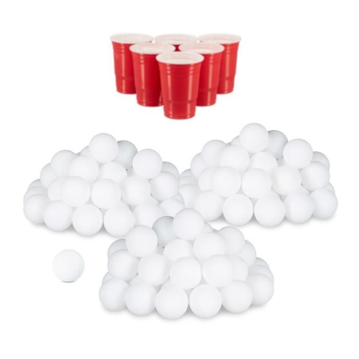 144er Set Beer Pong Bälle, ohne Aufdruck, Kunststoff, ohne Naht, Trinkspiel, Tischtennisbälle, 38 mm, weiß