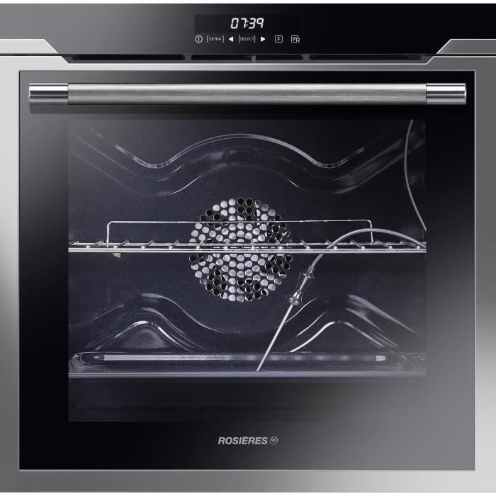 ROSIERES RFSHT59 - Four électrique encastrable - Multifonction - Chaleur pulsée - 73L - Pyrolyse - A - Inox
