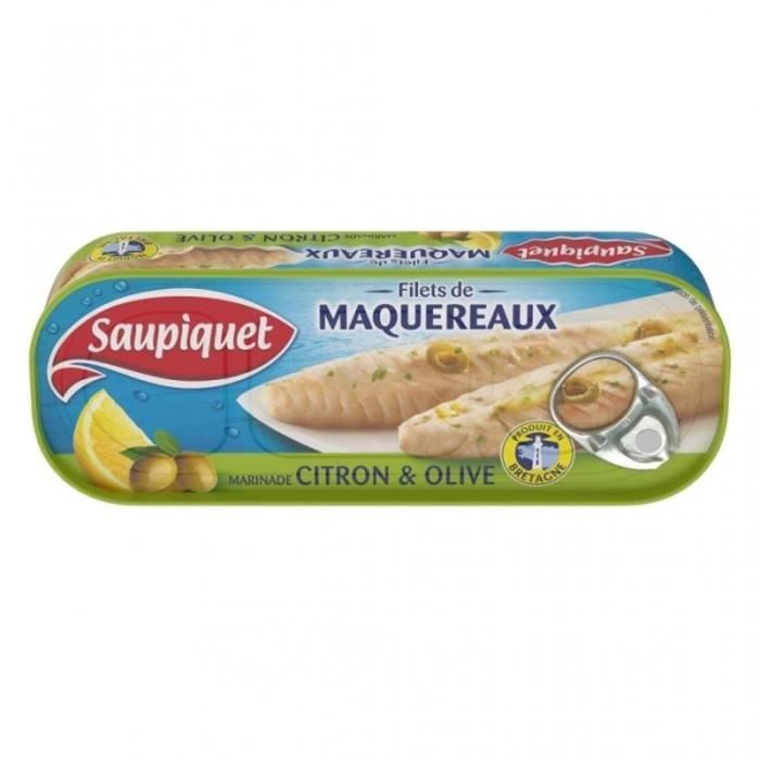 Saupiquet Filets de Maquereaux Citron & Olive 176g (lot de 5)