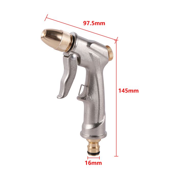 Pistolet à Eau Haute Pression En Laiton Galvanisé - Pour Arrosage Jardin, Nettoyage Voiture, Terrasse, Avec Plusieurs Jets