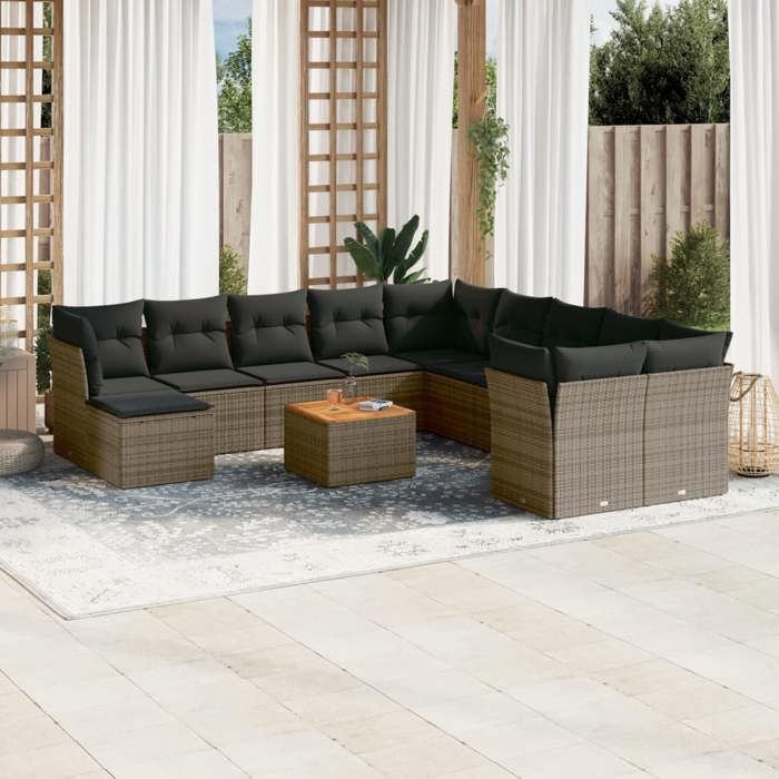 vidaXL Ensemble canapés de jardin 12 pièces