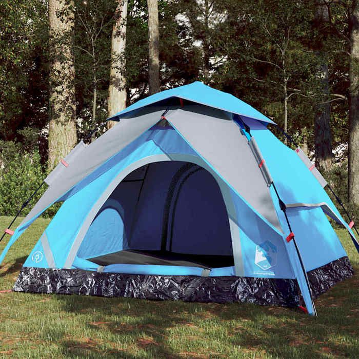 vidaXL Tente de camping à dôme 3 personnes bleu libération rapide 4004178