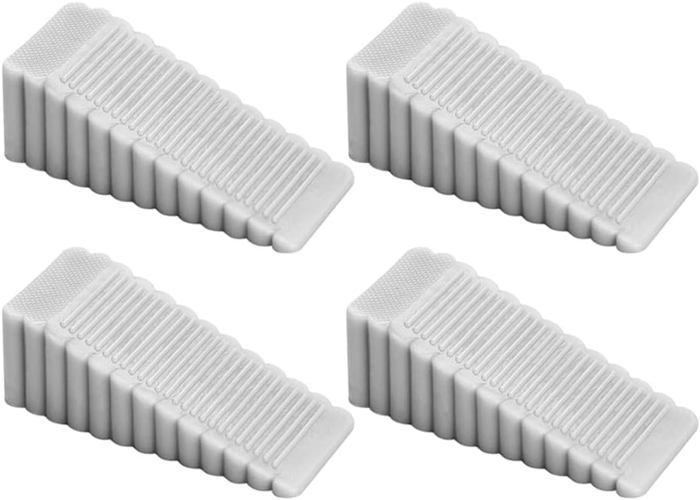 Butée De Porte En Caoutchouc Souple - Forme Cale Feuille Antidérapante - Gris - Protège Doigts, Maintien Porte