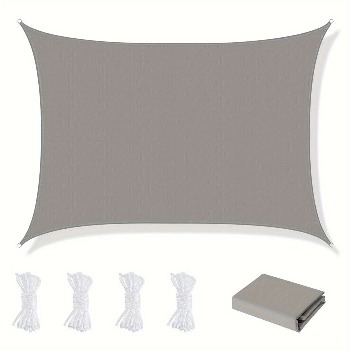 Voile dombrage rectangulaire grise 1 pièce adaptée pour patio terrasse jardin