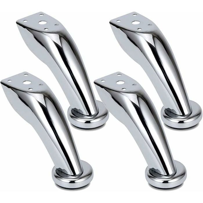 Lot de 4 pieds de meuble en acier inoxydable réglables en hauteur de 25