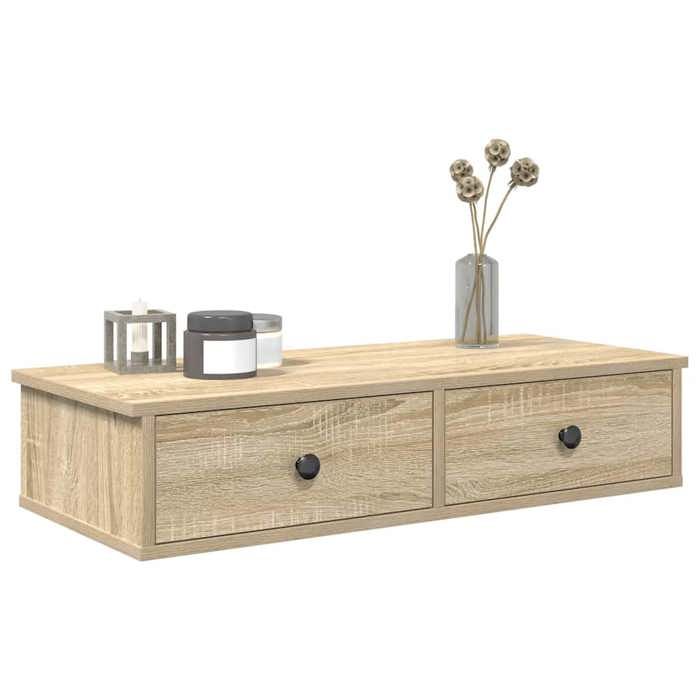 vidaXL Étagère murale avec tiroirs chêne sonoma bois dingénierie 859952