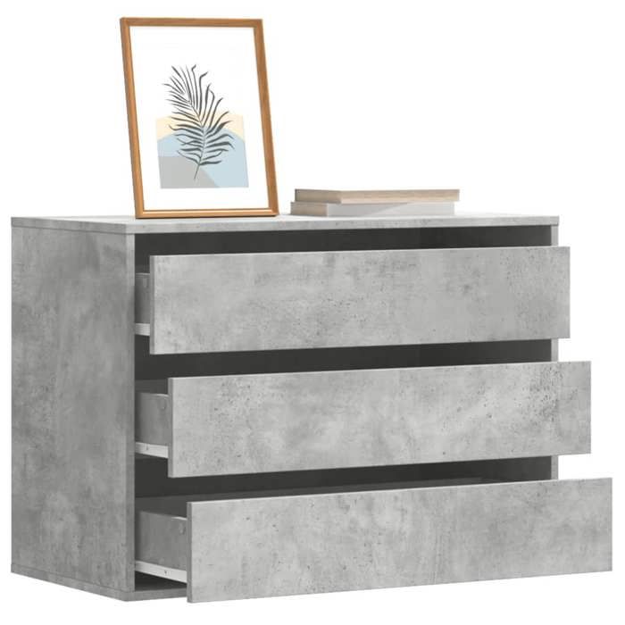 vidaXL Commode dangle gris béton 80x41x58 cm bois dingénierie commode à tiroirs classeur armoire à tiroirs armoire de 852855