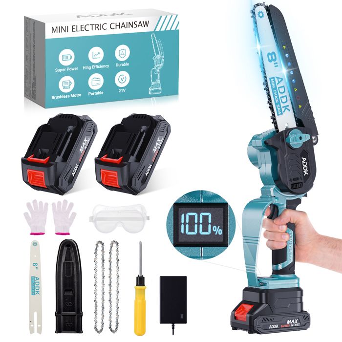 Mini Tronçonneuse Électrique Sans Fil AOSTOK - 6 Pouces - Batterie 8000mAh - Anti-Vibration - Sans Outil
