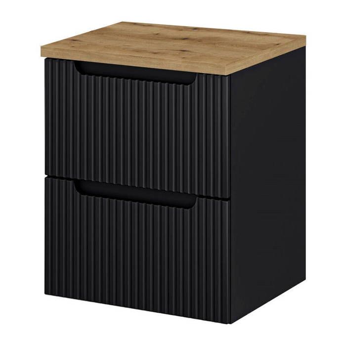 Meuble sous lavabo Newport 51 x 60 x 40 cm noir effet chêne Meuble sous lavabo Newport 51 x 60 x 40 cm noir effet chêne