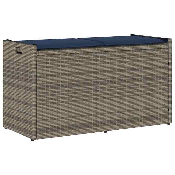 vidaXL Banc de rangement extérieur coussin 100 cm résine tressée - vue 3