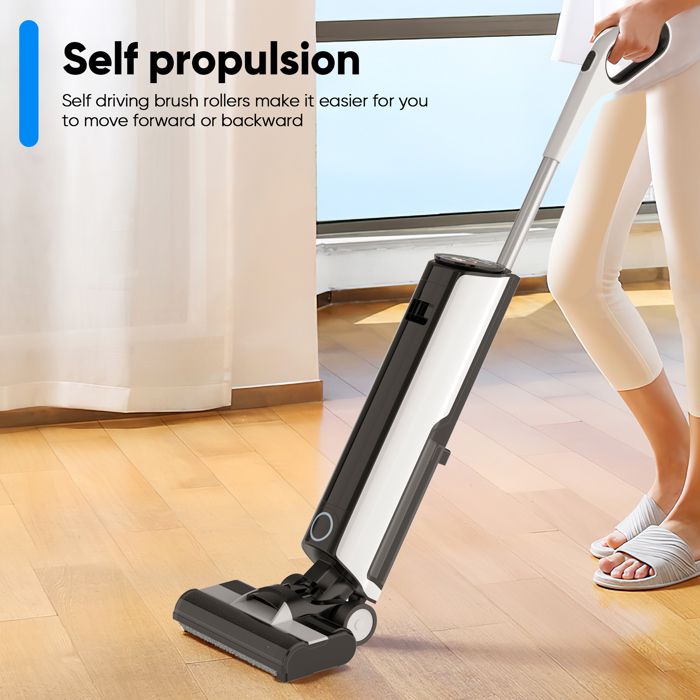 Aspirateur balai sans fil 3 modes de fonctionnement 40 minutes dautonomie écran LED surface de nettoyage jusquà 140 m² - Prumya