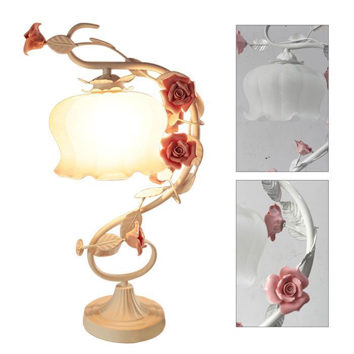 Lampe de Table en Forme de Rose - Lampe de Table avec 1 Ampoule E27 LED 5W de Couleurs Chaudes - LAMPE A POSER de Style Rural