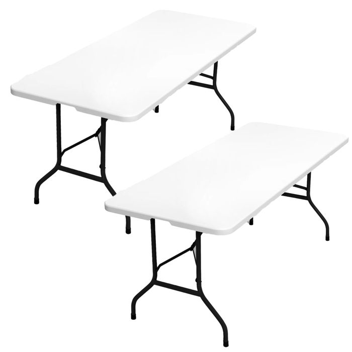 Table Pliante - Lot de 2 Table de Jardin 8 Personnes - Sleivant Table de Pique Nique 180x70x74cm - Table Longue Camping Exterieur