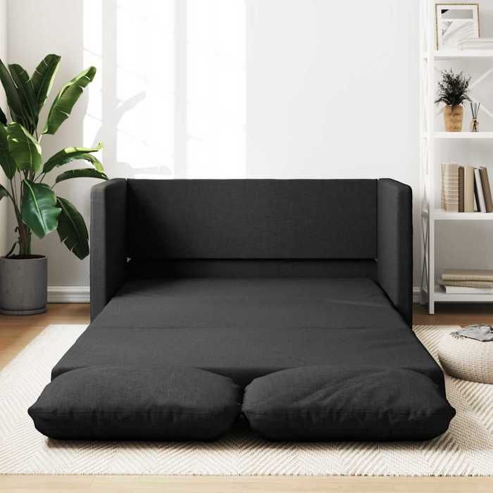 BEWI®Canapé-lit/Sofa Bed - 2 PERSONNES - clic-clac 2 en 1 noir 112x174x55 cm tissu &FR31214