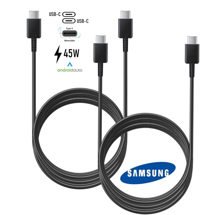 Lot 2 Câbles Longs Charge pour Altice X5 F5 S35 S26 E55 E54 USB C Android Auto®