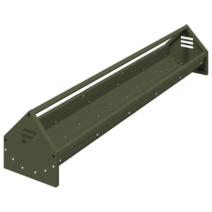 Mangeoire pour poules - vidaXL - Vert olive - 108x205x20 cm - Capacité 5 kg - Acier laminé à froid