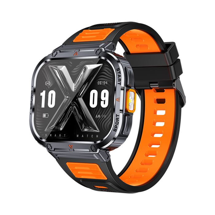 Montre intelligente dextérieur - RNCYN - NX23 - Lampe de poche puissante - IP68 étanche - Écran AMOLED 2.0 pouces