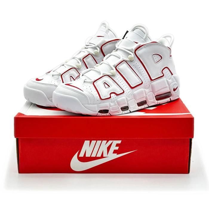 CHAUSSURES DE BASKET-BALL 921948-102 Nike Air More Uptempo White Varsity Red Outline (Mens)