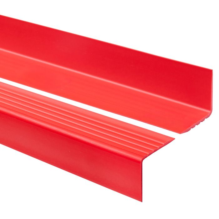 QUEST Nez de marche PVC 50x50 mm SST profilé descalier RGP-O antidérapant protection d’escalier rouge 150 cm