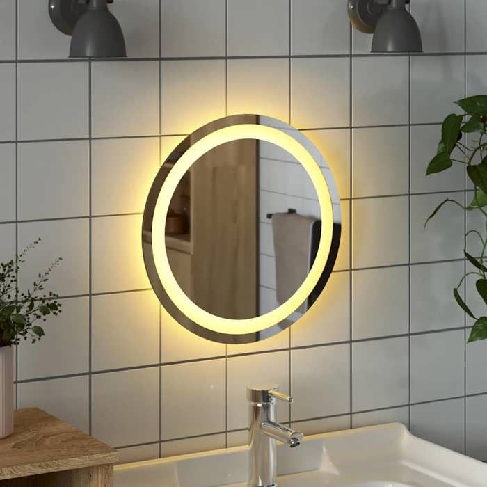 VENTE-FLASH Miroir de salle de bain à LED 40 cm rondavec manuel de montage（45857229）VIDAXL