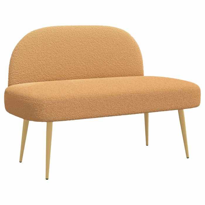 Banquette - Banc rembourré avec dossier - vidaXL - bouclé - beige - 110 x 60 x 76 cm - garnissage mousse 9815771