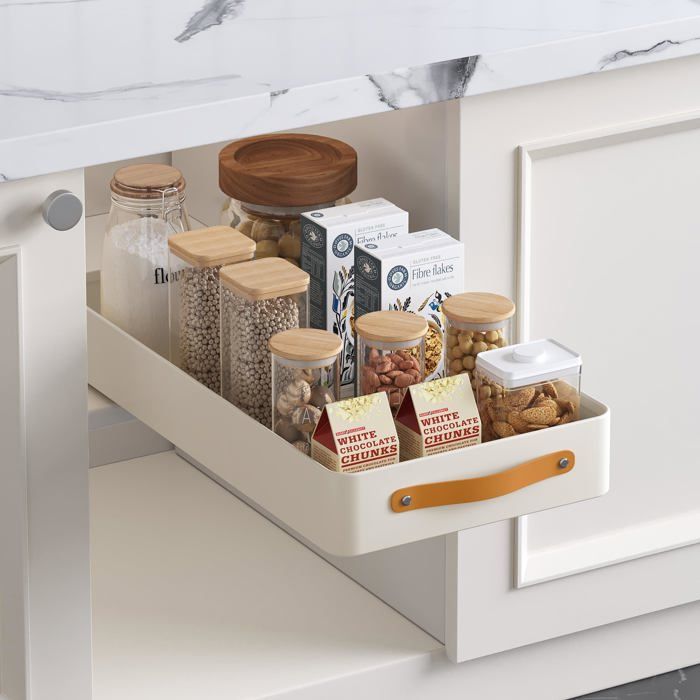 Tiroir extensible poignée organisateur cuisine réglable sans perçage étagère à épices 25×48×8 cm armoires salle de bain