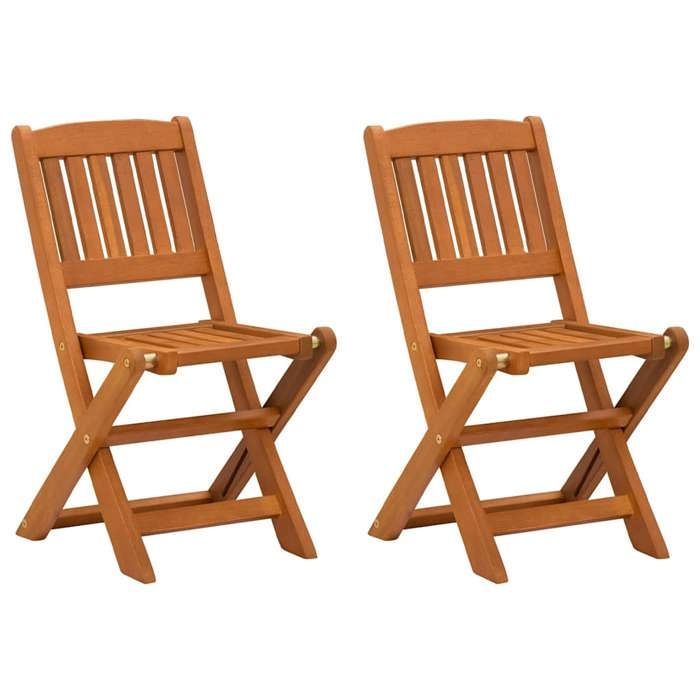 Brun Chaises à manger pour enfants lot de 2 Bois deucalyptus - Siège de balcon LV66466