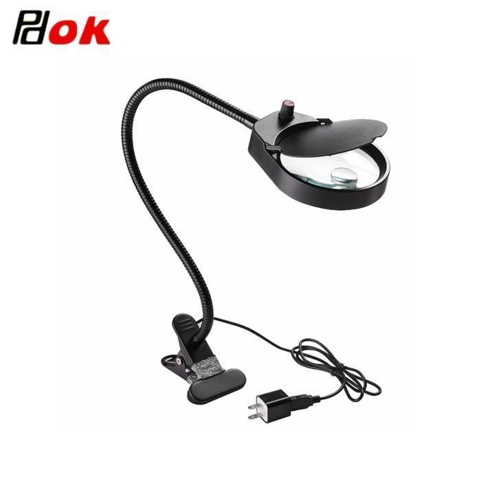Lampe De Bureau Avec Pince Velamp TL1203-N - Bras Flexible, Douille E27, Noir, 6W Max