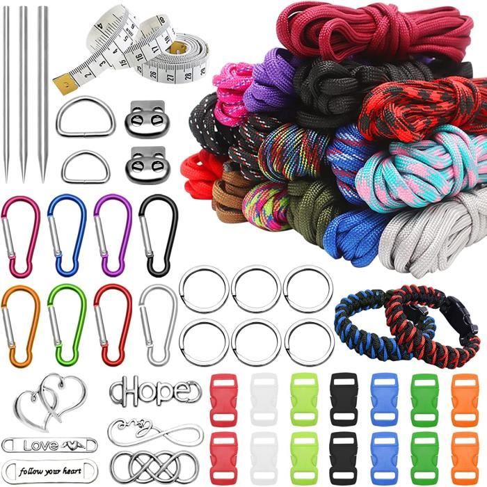 Paracorde 550 - Kit 16 Couleurs, 4 Mm - Pour Bracelets, Porte-clés, Laisses Chien, Survie - Nylon Résistant