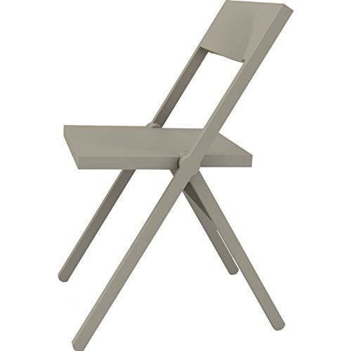 chaise pliante et empilable en pp et fibre de verre - alessi - piana - marron - meuble de jardin