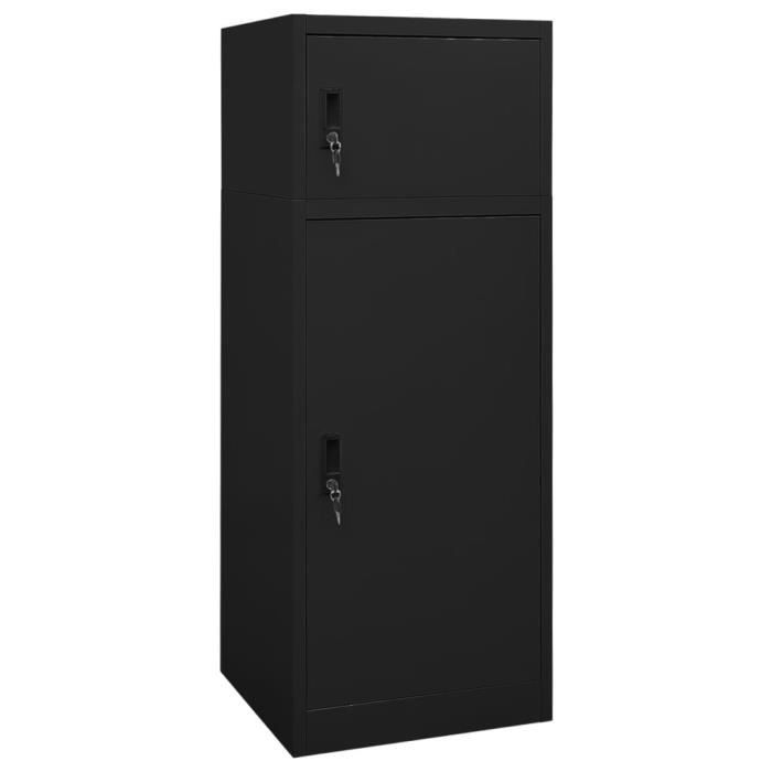 Armoire à selles - ALOMEJOR - Noir - 53x53x140 cm - Acier - 2 portes verrouillables