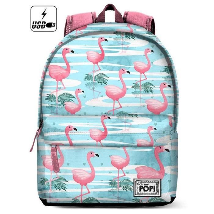 cartable flamant rose
