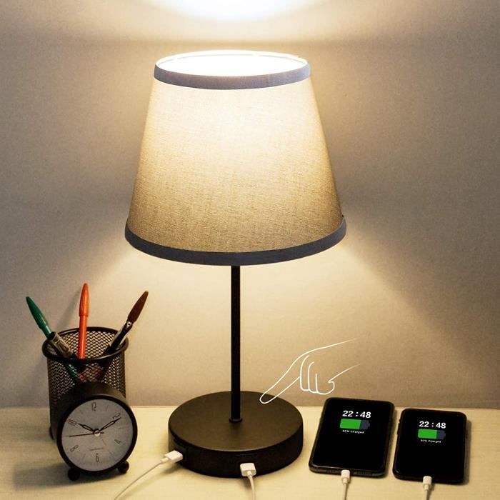 ▷ Lampe de Chevet Tactile avec Abat-Jour Noir – Ma Lampe de Chevet