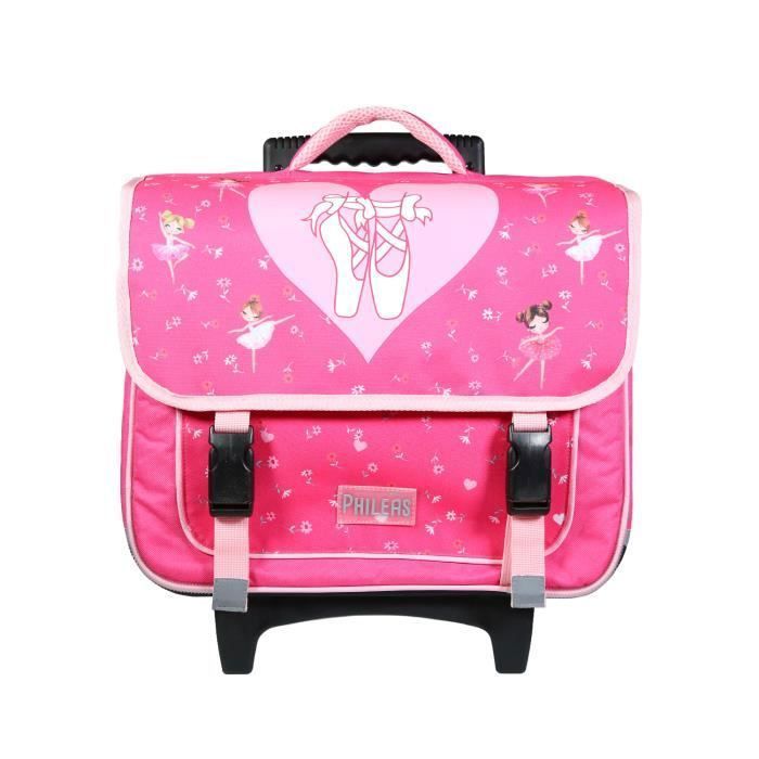 BAGTROTTER Cartable roulettes 38 cm Phileas Rose Danseuses Rose