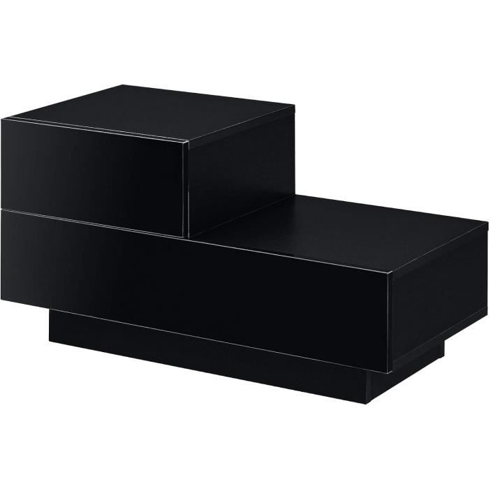 Table De Chevet Noire En Bois MDF Yaheetech, Rangement Chambre Avec 1 Tiroir