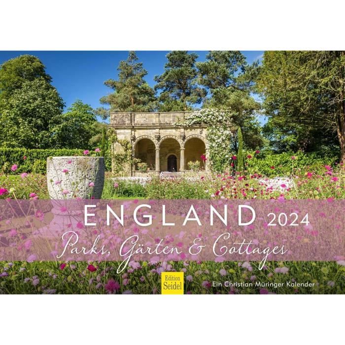 Calendrier Mural 2024 Angleterre-Parcs, Jardins & Cottages