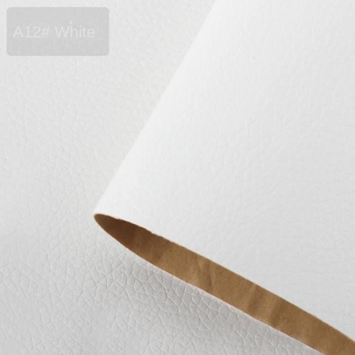 OAZ Patch Réparation Cuir Autocollant 21x28 Cm - 2 Pièces Blanc Ivoire Pour Canapé, Voiture Et Veste