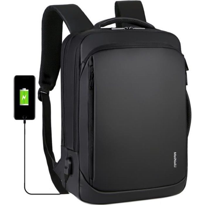 Sac à Dos Ordinateur Portable 15.6 Pouces Homme Imperméable avec USB  Charging Port, Sac à Dos pour Loisirs/Affaire/Scolaire Gris - Cdiscount  Bagagerie - Maroquinerie