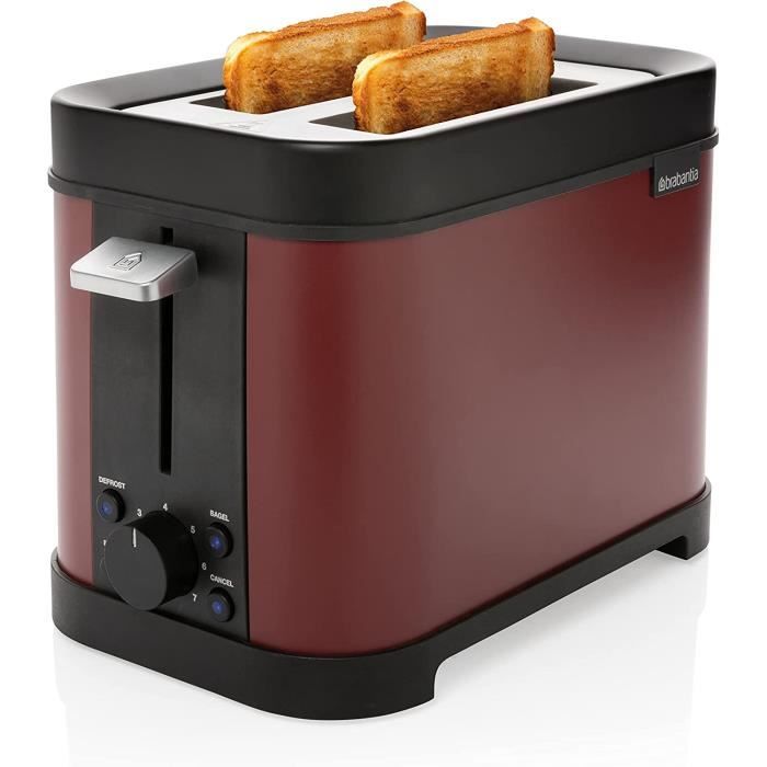 Grille-pain noir avec fentes extra larges pour sandwiches - Avec