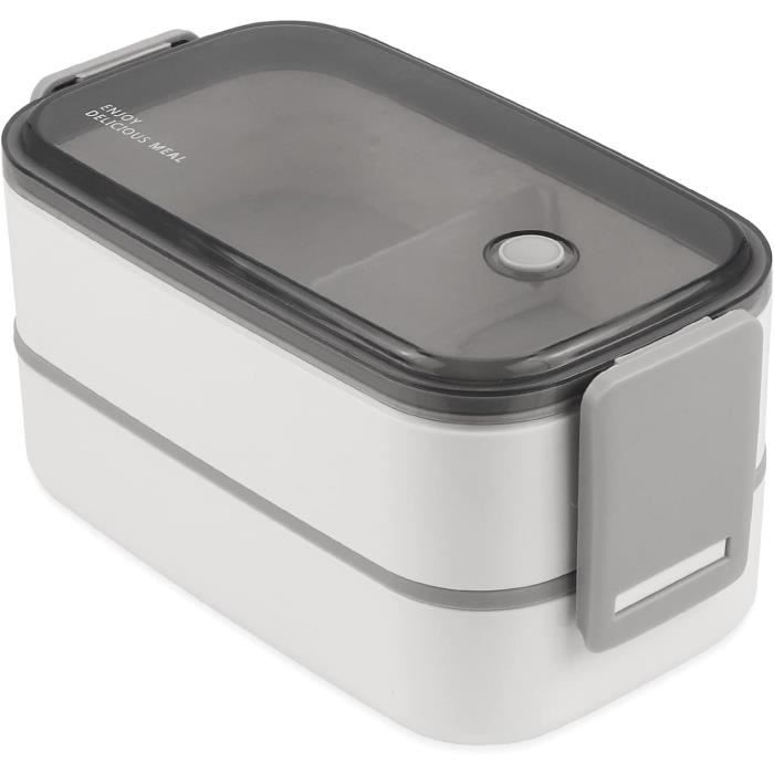 Boîte à Déjeuner Bento HENSHOW 1600ml - 2 Couches - Adulte - Couverts Inclus