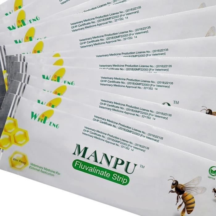 (80PCS)Bande de Fluvalinate très Active pour les abeilles, médicaments pour l'apiculture, traitement contre les acariens, Varroa, 20