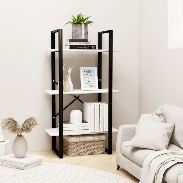 Étagère sur pied - Étagère de rangement Blanc 60x30x105 cm Bois de pin massif - BEST-HOME