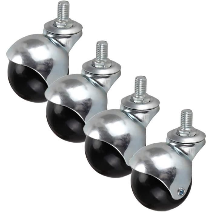 PETITES ROULETTES ROULETTES à billes ABS acier inoxydable noir et PETITES ROULETTES ROULETTES à billes ABS acier inoxydable noir et