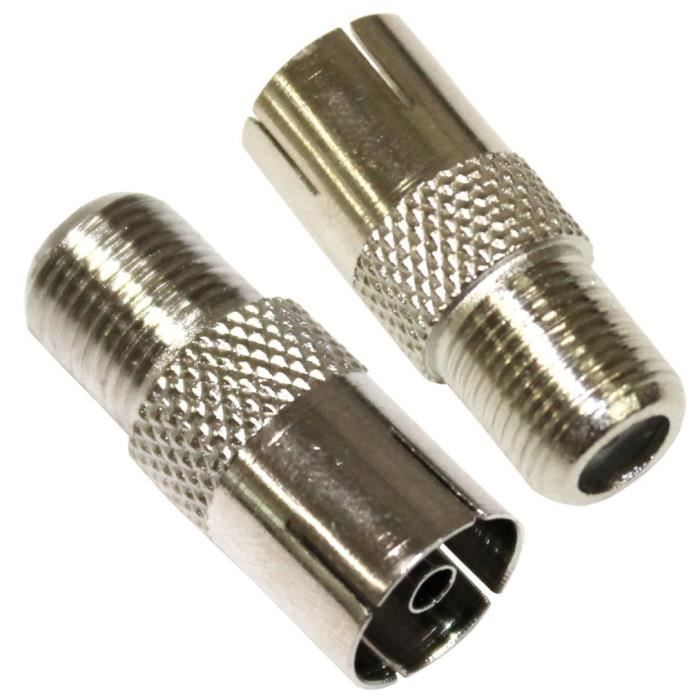 2 Adaptateur Convertisseur Fiche F Coaxial Antenne Cable Tv Video Son Avis Et Prix Pas Cher Cdiscount