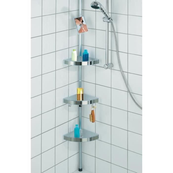 Etagere de douche - WENKO - Premium - Aluminium - 27.5 x 70-260 x 20 cm - Contemporain Etagere de douche - WENKO - Premium - Aluminium - 27.5 x 70-260 x 20 cm - Contemporain